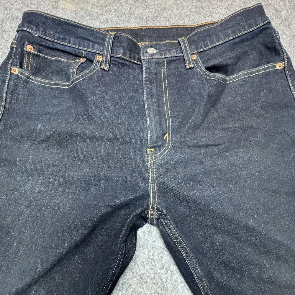 Levi's 502 Jeans Mens 34x31 Blue Dark Wash Tapered Leg Stretch Denim Pants